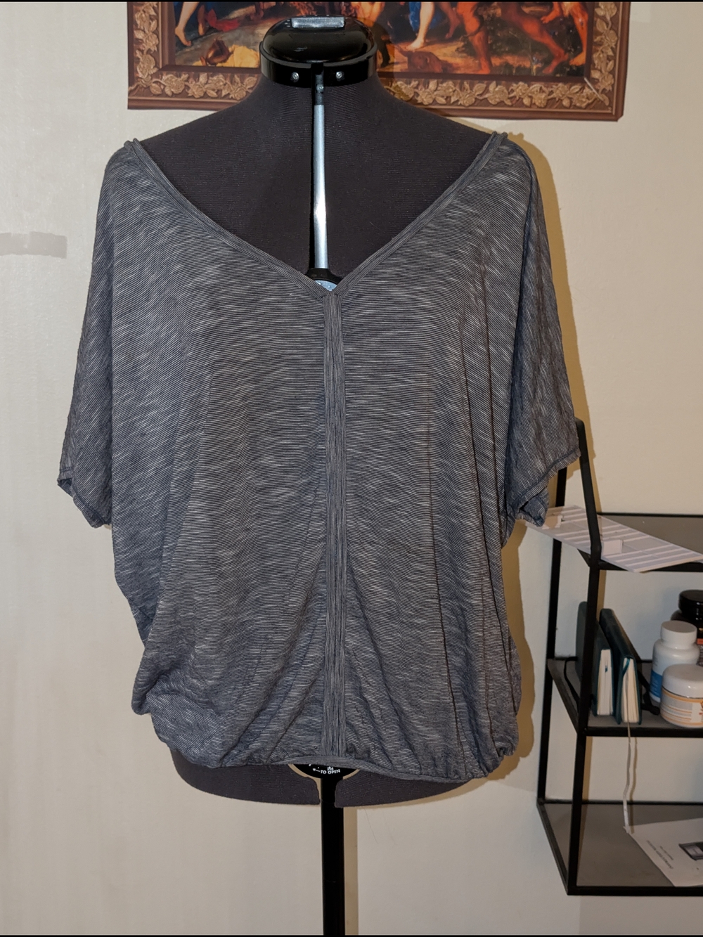 Max Studio (Blue Denimish Color) V-Neck Short Sleeve Tunic